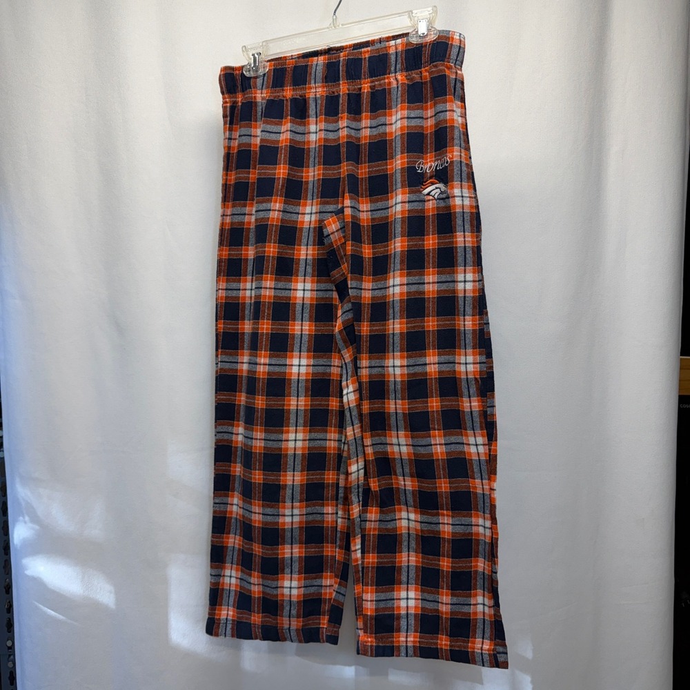 Denver Broncos NFL Plaid Flannel Pajama Pants‎ Lounge Sleepwear Medium